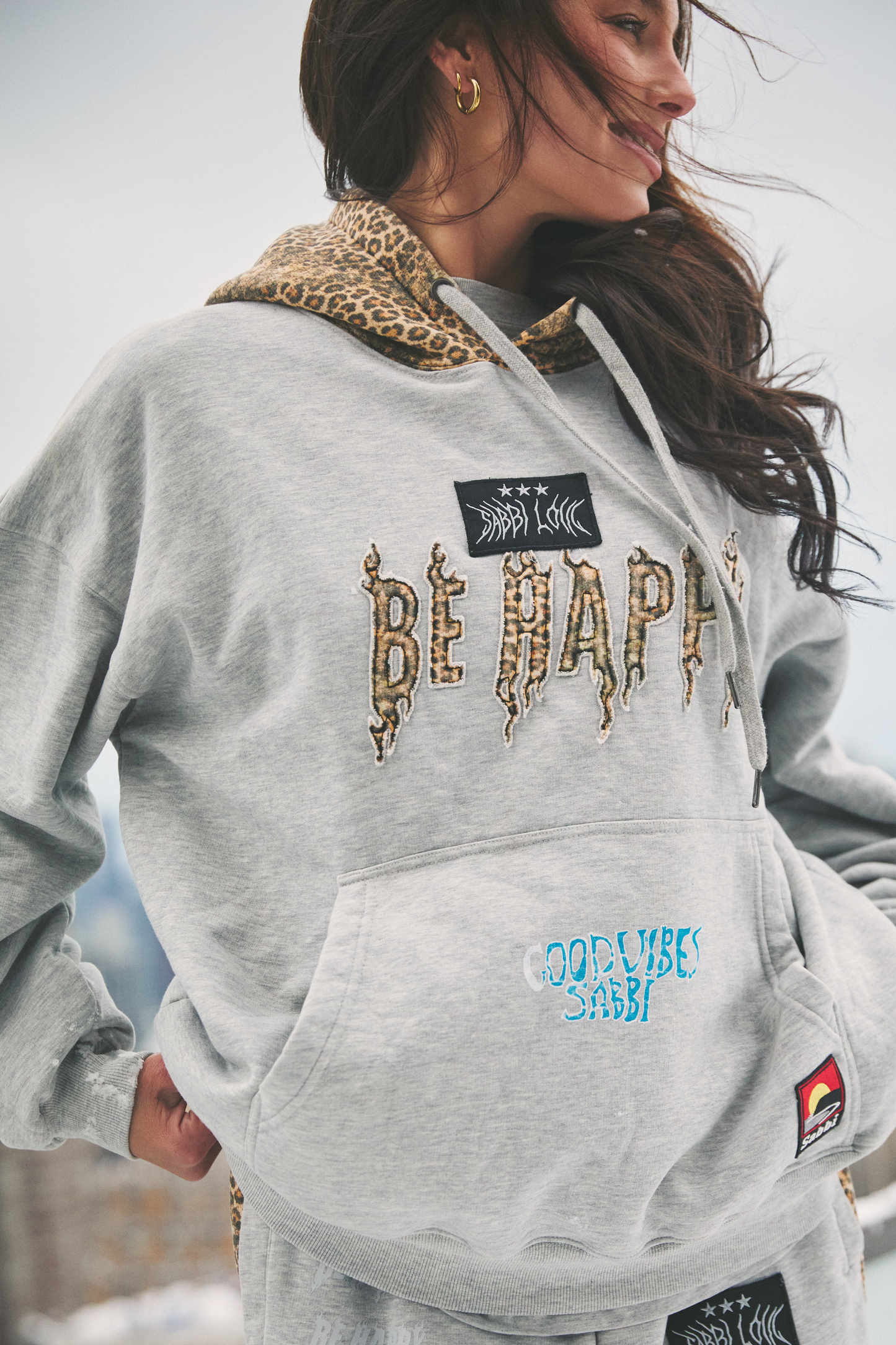 THE BE HAPPY LEOPARD HOODIE